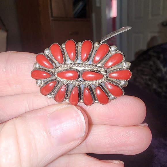 unknown Jewelry - Vintage Red and Silver Women's Ring